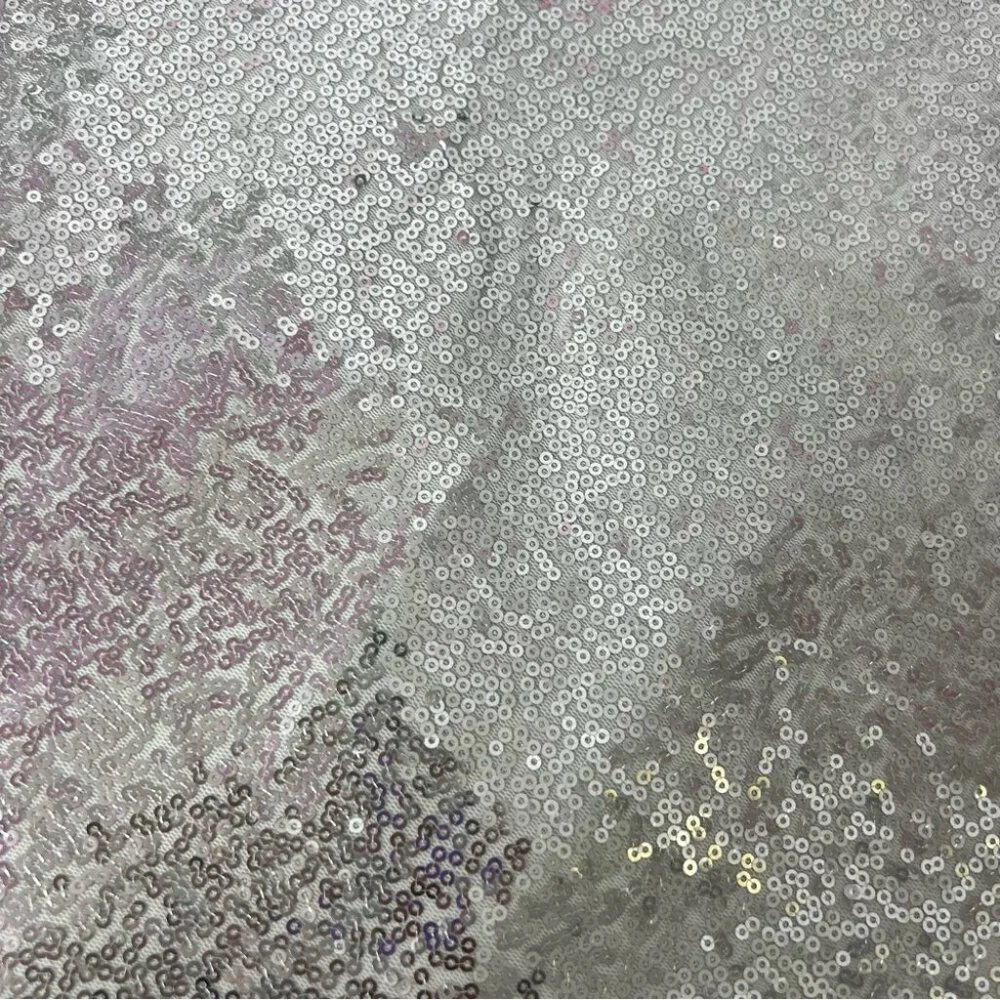 3 Placemats sequins sparkly silver white Nicole Miller White Fabric dinner mat